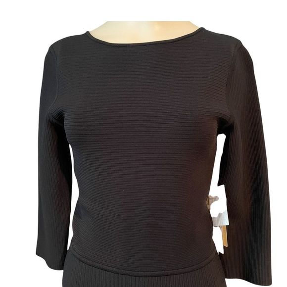 ISSA London Black Ribbed Dress Medium (UK large) - Picture 7 of 10